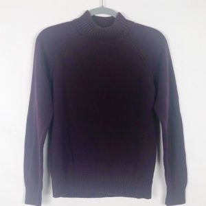 Jeanne Pierre thick knit mock neck sweater purple